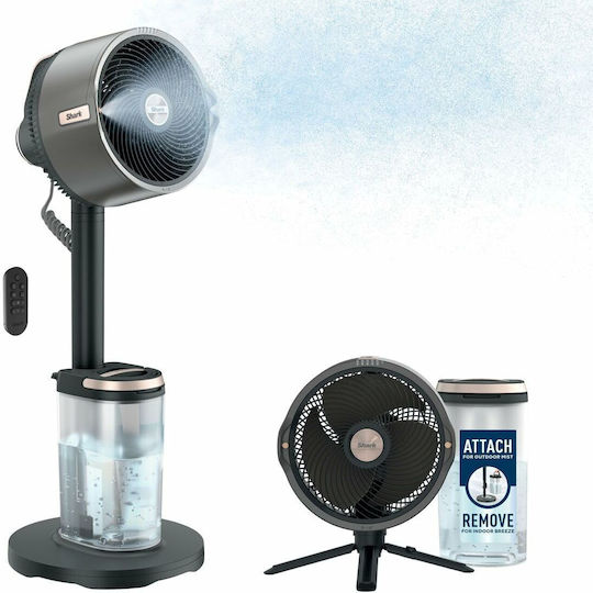 Shark FlexBreeze Pro Mist Ανεμιστήρας Υδρονέφωσης 36W με Τηλεχειριστήριο Μαύρος