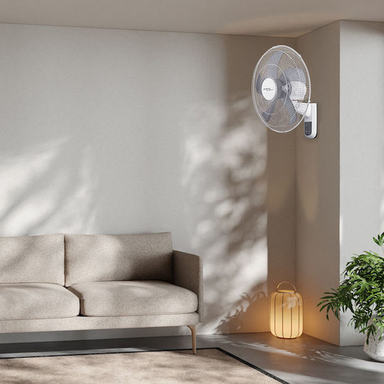 Primo 15833R Wall Fan 65W Diameter 45cm with Remote Control White