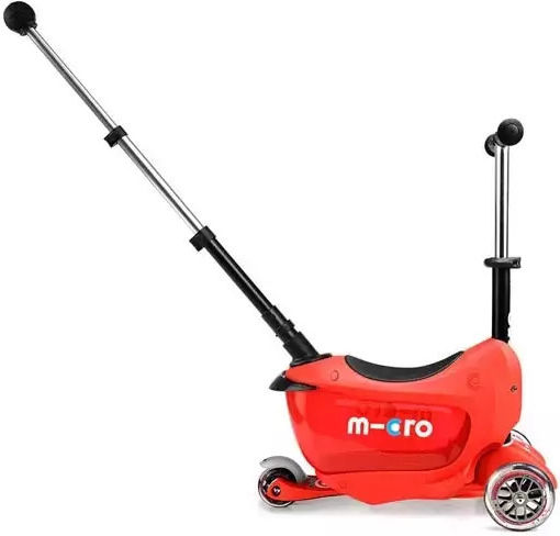 Micro Kids 3-Wheel Scooter Mini2Go Deluxe Plus with Seat for 1-5 years Red