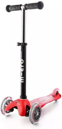 Micro Kids 3-Wheel Scooter Mini2Go Deluxe Plus with Seat for 1-5 years Red