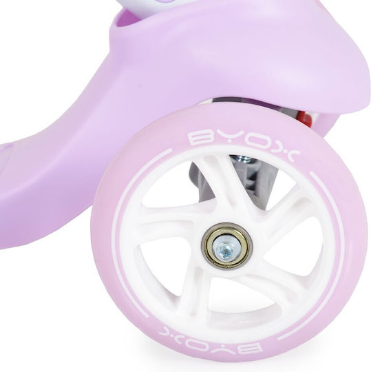 Byox Scuter Copii Tristar 3 Roți Cu Scaun Pentru 3+ Ani Lila