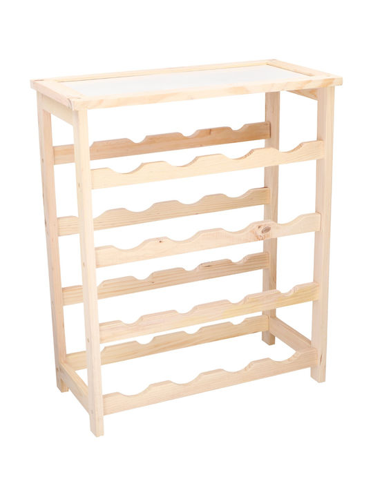 ArteLibre Wine Rack С крака Κάβα Ποτών Дърво για 16 Μπουκάλια Бежов 46x23x55εκ.