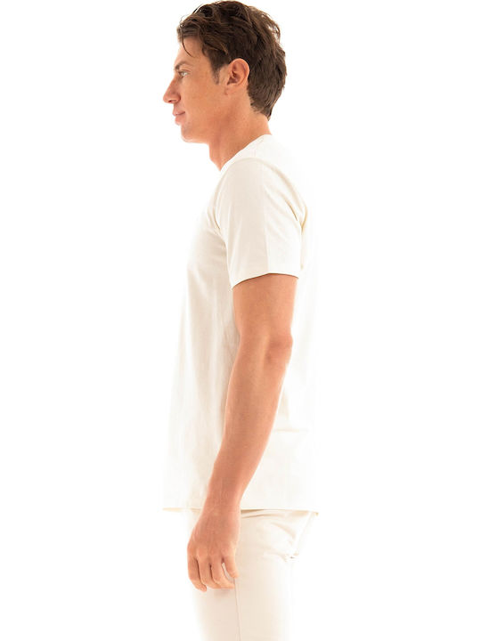 Herrenblusen Kurzarm T-Shirt in Ecru