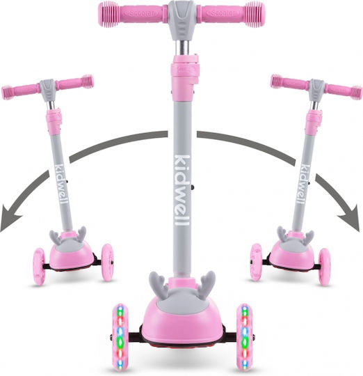 Kidwell Kinderroller Klappbar Zoocar 3-Rad Für 3+ Jahre Rosa