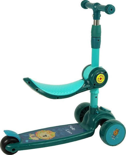 Lean Toys Kids Scooter Foldable 3-Wheel with LED Lighting for 3+ Years Green