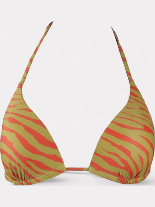 Set Bikini 3 Τεμαχίων με Αφαιρούμενη Ενίσχυση Brazil Animal Print Πράσινο