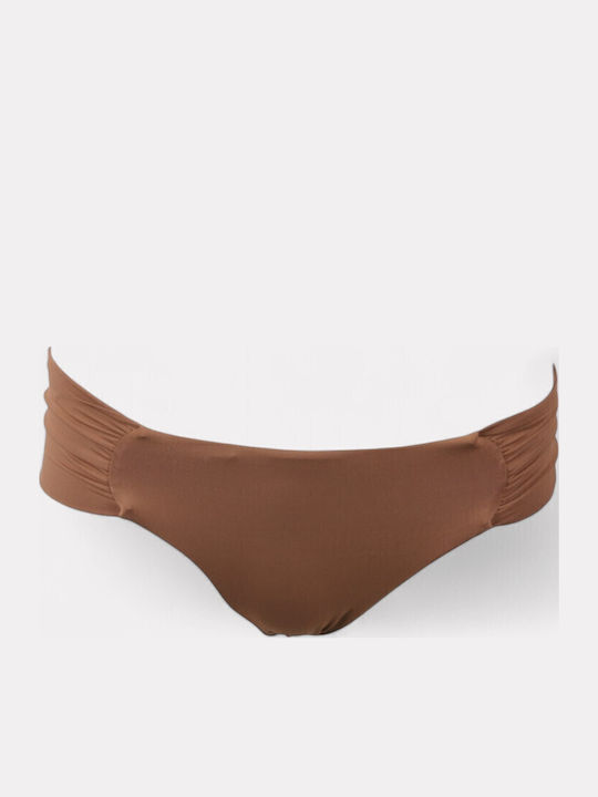Set Bikini 3 Pieces with Removable Padding Brown Multicolored