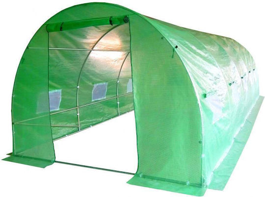 Seră Tunel Tip Ramă Metalică 300x600cm Verde 18 Mp