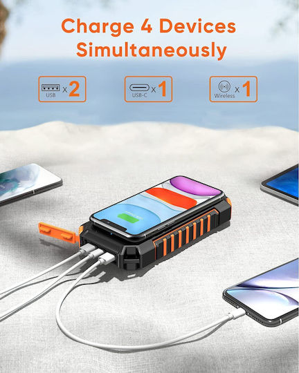 Baterie Externă Solară 26800mAh Încărcare Rapidă
