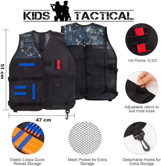 Set Vesta Compatibil N-Strike Nerf 50 Arcuri Din Spumă Ochelari de Siguranță Încărcător Fular Brățară Arcuri Roșii