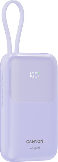 Canyon Power Bank 10000mAh 22.5W Power Delivery / Quick Charge 3.0 Μωβ
