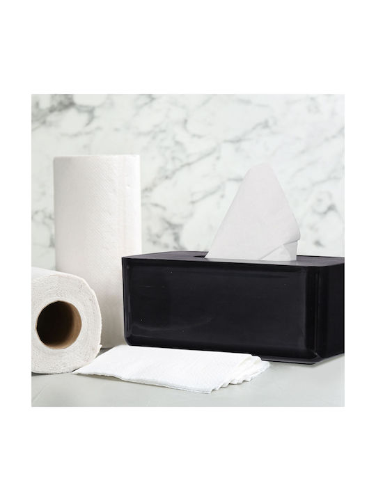 Relaxdays Θήκη για Χαρτομάντηλα Πλαστική Μαύρη 10x23x13cm 10046932