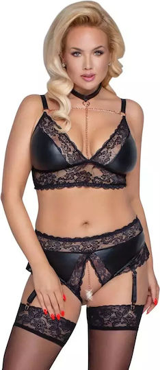 Cottelli Collection Sexy Σετ Εσωρούχων με Δαντέλα Ροζ