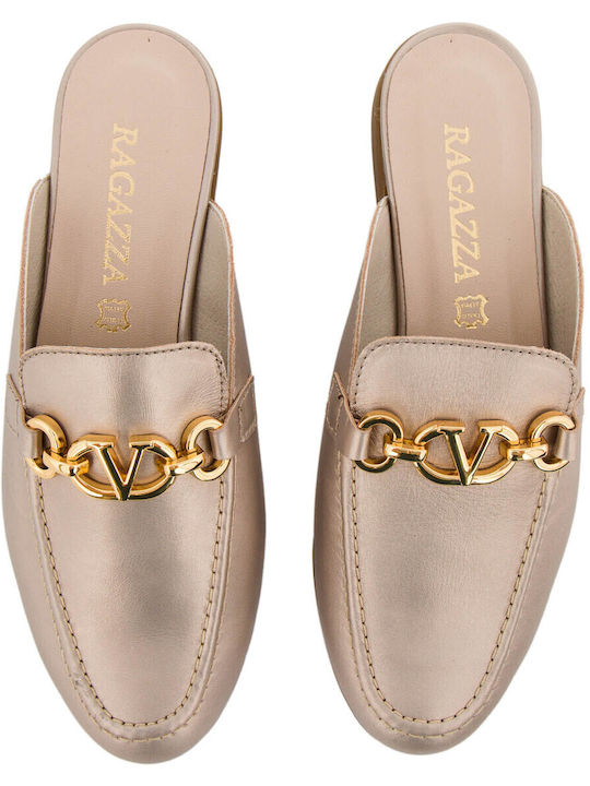 Leather Mules with Heel Sand