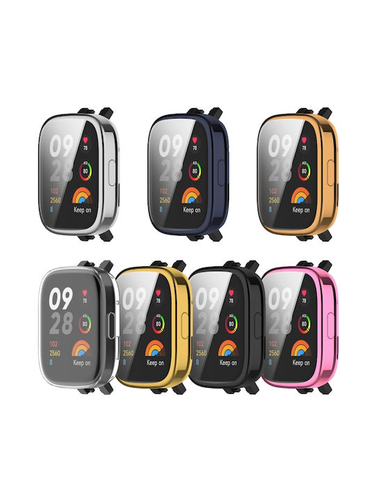 Защитна Силиконов Калъф със Стъкло в Син цвят за Redmi Watch 3
