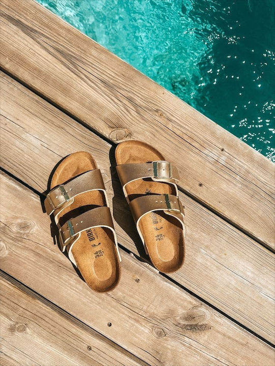 Arizona Women's Anatomic Sandals Gold Narrow Fit