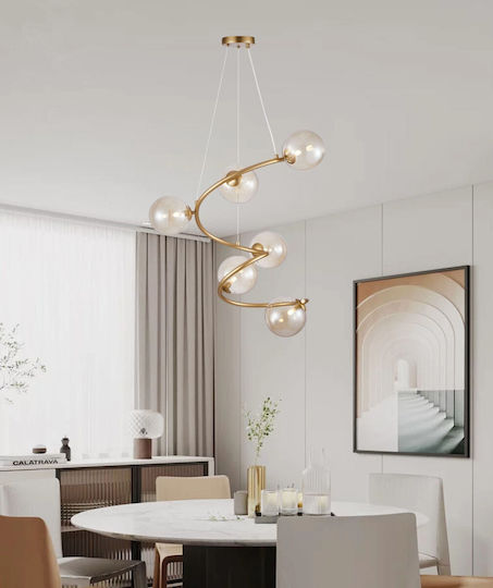 Sun Light Lustră Auriu pentru 6 Becuri G9 74x46.5cm.