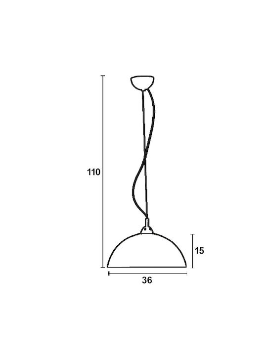 ArkoLight Pendant Light White with Socket E27 36x36cm