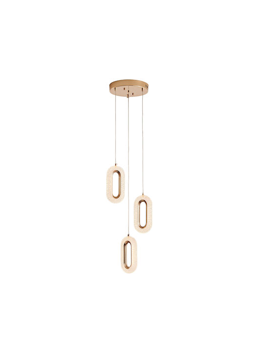 Eurolamp Κρεμαστό Φωτιστικό Ροζ Χρυσό 31x130x130εκ.