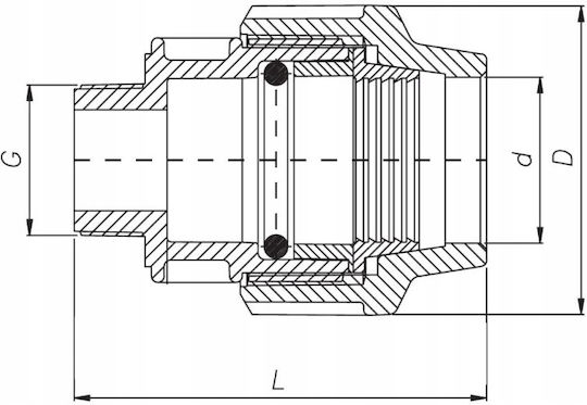 Unidelta 601533 Conector de Irigare 32mm