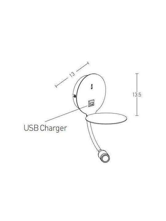 Zambelis Lights Modern Lamp Wall with Integrated LED and Warm White Light 13cm