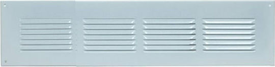 Europlast 101- Perdea de ventilație 10x40cm Dreptunghiulară cu plasă Metal alb