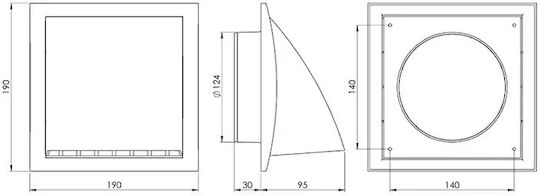 Europlast Vent Louver 19x19cm Square