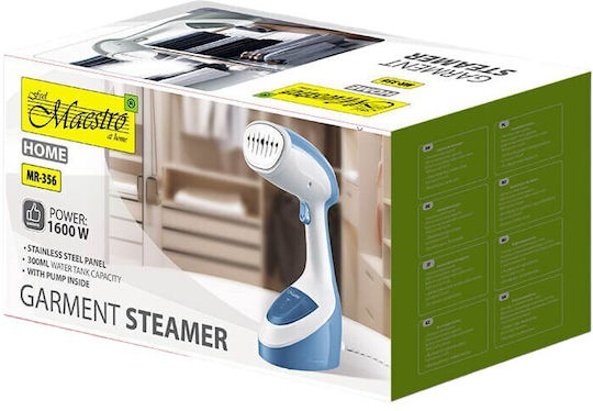 Maestro Garment Steamer Hand 1600W with Tank 300ml Blue