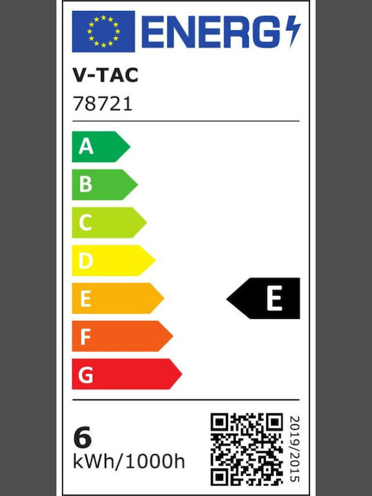 V-TAC Στρογγυλό LED Panel 6W με Ψυχρό Λευκό Φως 6400K