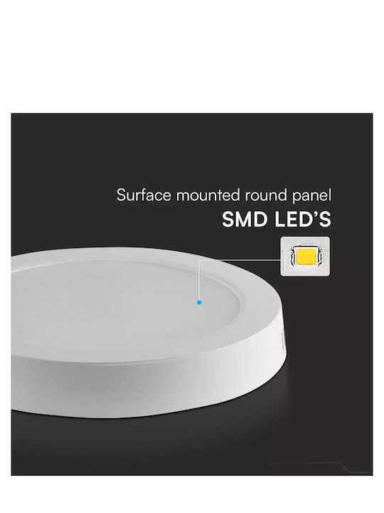 V-TAC Στρογγυλό LED Panel 6W με Ψυχρό Λευκό Φως 6400K