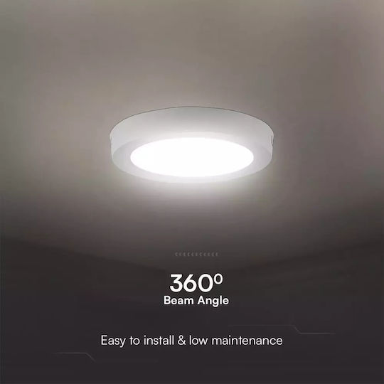 V-TAC Round Recessed LED Panel 18W with Warm White Light 3000K