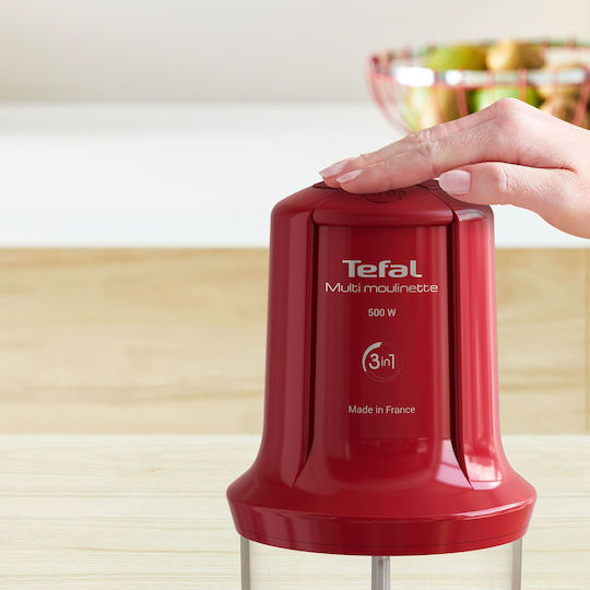 Tefal Multi Chopper 500W with 500ml Bowl Red