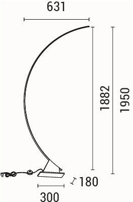 Eurolamp Luna Lampa de podea LED Î630xL195cm. cu Lumină Alb Cald 4500lm Negru