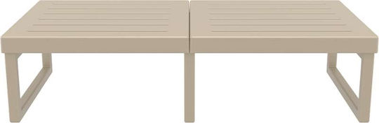 Catering Outdoor Space Foldable Polypropylene Table with Metal Frame Mykonos 138 Dove Grey 130x65x33cm