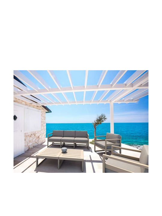 Catering Outdoor Space Foldable Polypropylene Table with Metal Frame Mykonos 138 Dove Grey 130x65x33cm