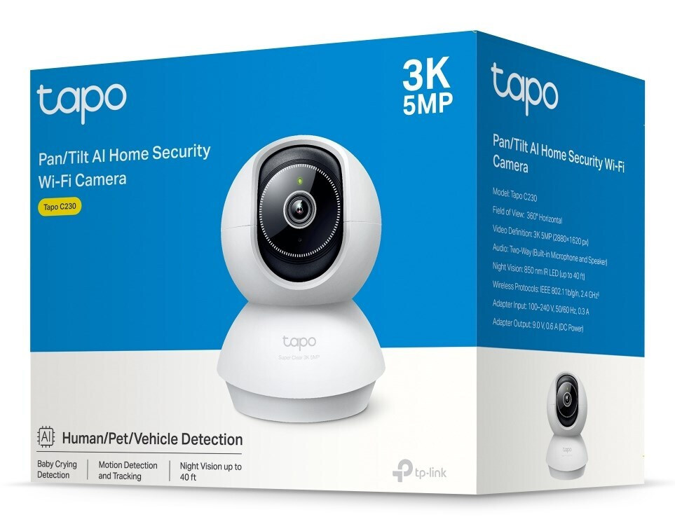 TP-LINK TAPO C230 IP Κάμερα Παρακολούθησης Wi-Fi Full HD+ 5MP με Αμφίδρομη Επικοινωνία και Φακό 2.8mm