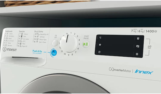 Indesit Πλυντήριο-Στεγνωτήριο Ρούχων 7kg/6kg Ατμού 1400 Στροφές