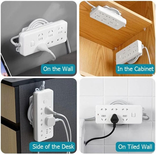 Bază De Perete Din Plastic Pentru Suport Prelungitor Set 3 Bucăți Socket Cable Fixation