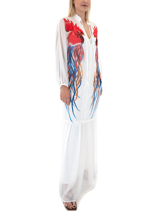 Summer Maxi Dress Red White Blue