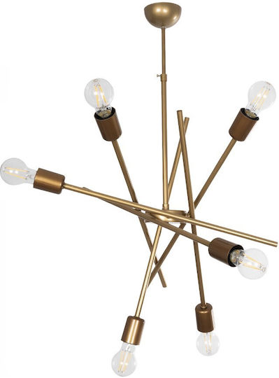 GloboStar Sunfy Lustră Bronz Rețea pentru 6 Becuri E27 60x70x60cm.