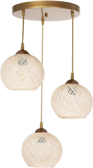 GloboStar Illumio Pendant Light Gold Ball with Socket E27 30x30x70cm