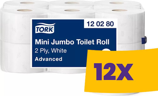 Tork Mini Toilet Paper 2 Sheets 12 Rolls 120280