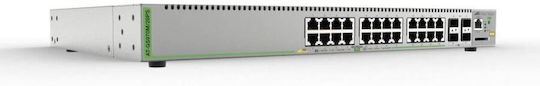 Allied Telesis GS970M/28PS Gestionat L3 PoE+ Switch cu 24 Porturi Gigabit (1Gbps) Ethernet și 4 Porturi SFP