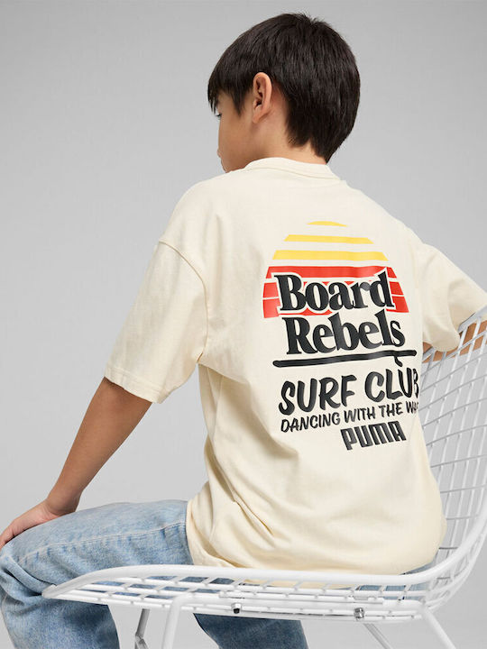 Tricou pentru copii Bej Graphic