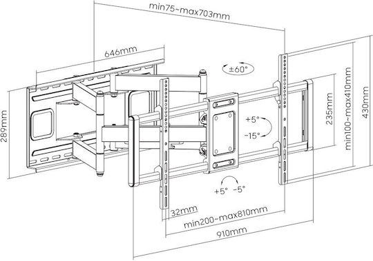 Sbox Plb-7486 Suport TV 43-100 120kg 800x400