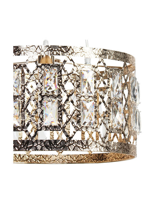 Globobox Pendant Light Gold with Crystals for Socket E27 40x40x20cm