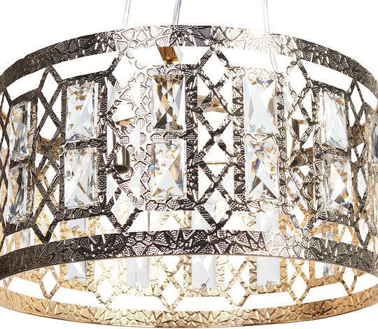Globobox Pendant Light Gold with Crystals for Socket E27 40x40x20cm