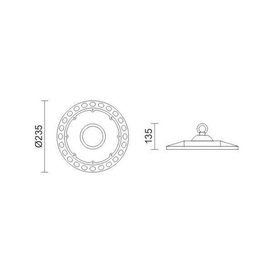 Spot Light Commercial Bell Light 100W Cool White 15000lm with Built-in LED Black