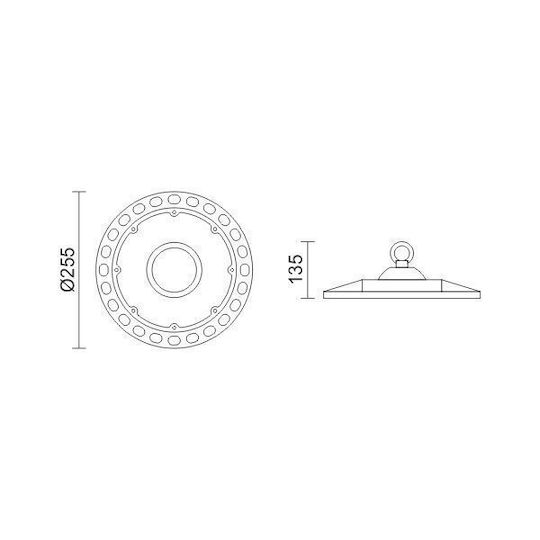Spot Light Φωτιστικό Καμπάνα 150W Ψυχρό Λευκό 22500lm με Ενσωματωμένο LED Μαύρο