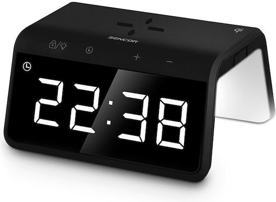 Sencor Tisch-Digitaluhr mit Wecker & kabellosem Laden Schwarz SDC 7900QI Sencor Tisch-Digitaluhr mit Wecker & kabellosem Laden Schwarz SDC 7900QI